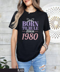 Custom Birthday Shirt Retro Shirt Gift for Her Funny Vintage Tee Personalized Shirt Mom Shirt 45th Birthday Shirt Coquette Bow Shirt Graphic Tee – Cozy Vibes · High-Quality Print