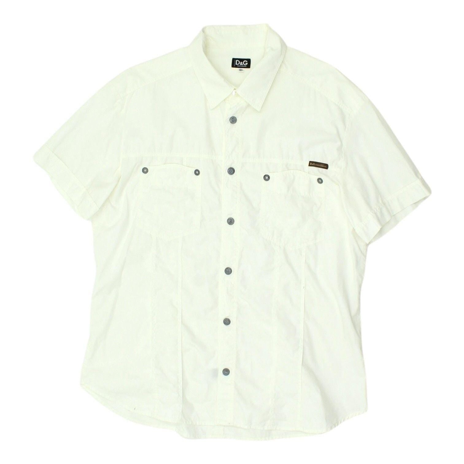 Dolce Gabbana White Shirt Vintage Mens Designer Button Up Short Sleeve Graphic Tee – Warm & Stylish · Great Gift For Fans