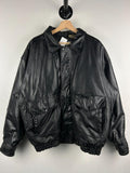 Vintage 90s Amati Black Leather Bomber Jacket Size L Graphic Tee – Cozy Vibes · Trending Graphic Apparel