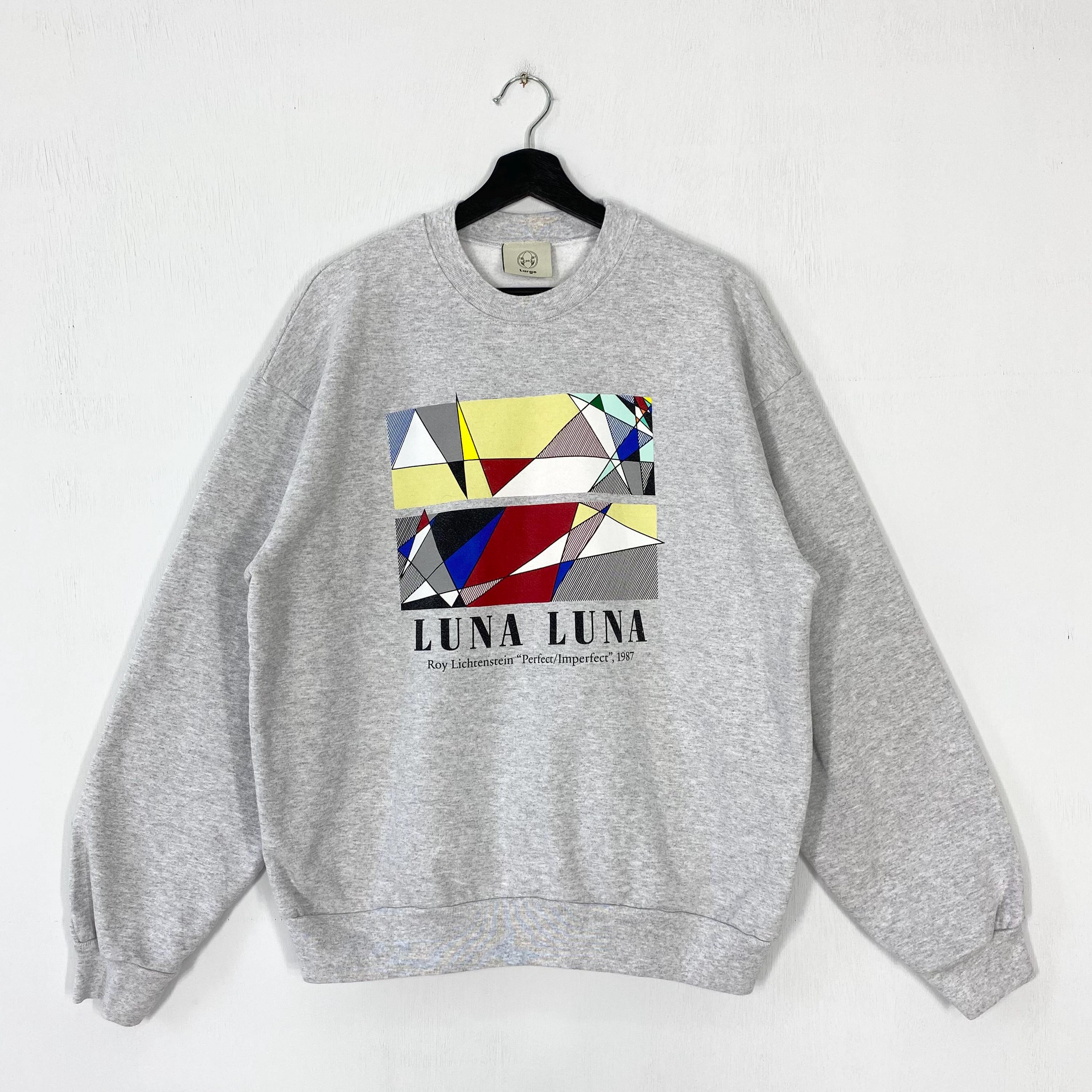 Vintage Luna Luna Pavilion Sweatshirt Roy Lichtenstein Crewneck Pop Art Sweater Pullover Roy Lichtenstein Artist Designer Logo Grey Large Sweatshirt – Fan Favorite · Top Pick For Any Outfit