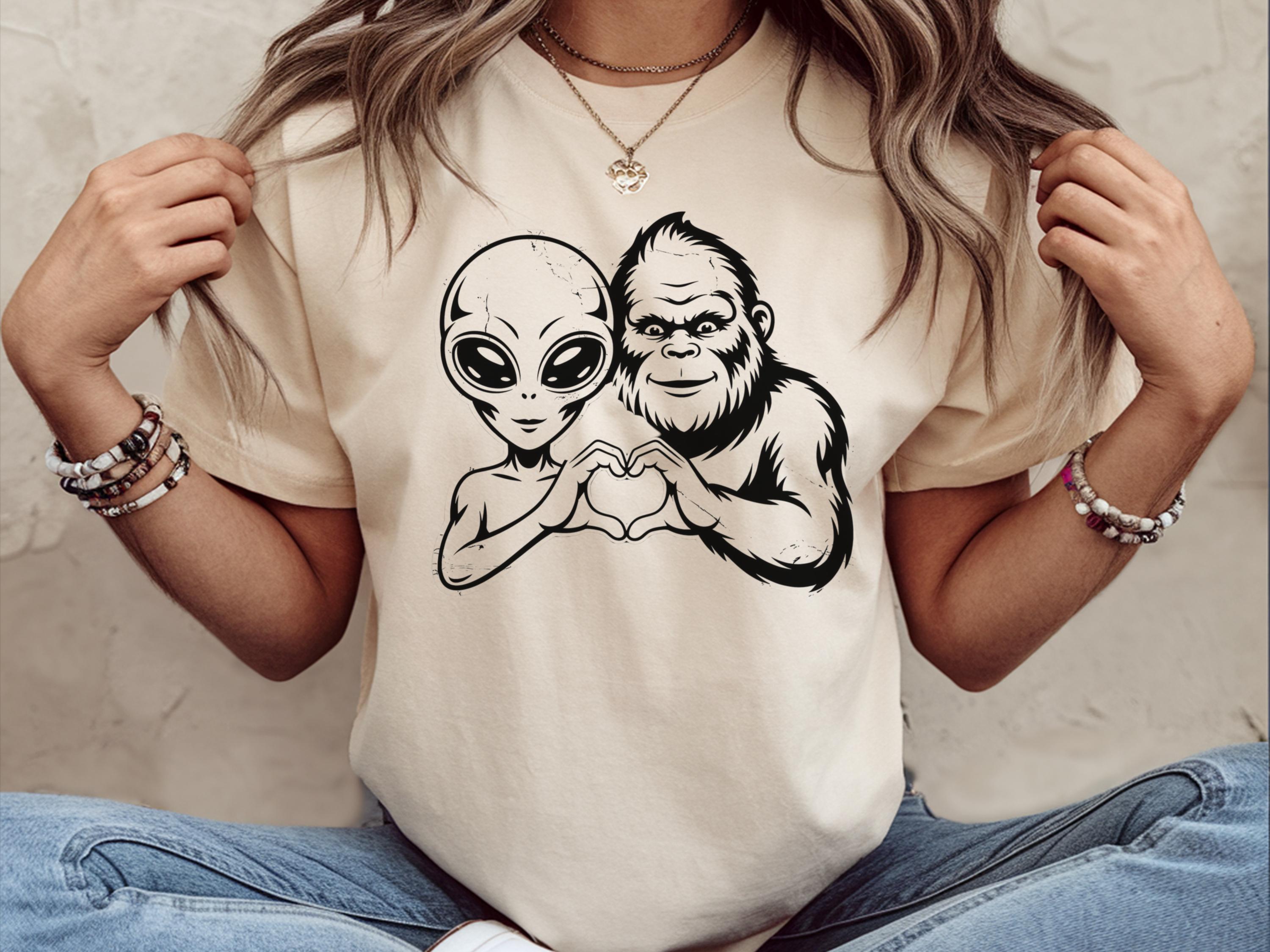 Bigfoot Alien Shirt Big Foot Shirt Funny Alien Bigfoot Shirt Sasquatch Shirts Big Foot Believe Shirt Big Foot Lover Gift Graphic Tee – Premium Graphic · High-Quality Print