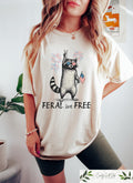 Retro Comfort 4th Of July T shirt Feral But Free Raccoon Shirt American Feral Girl Gift Patriotic Raccoon Tee Independence Day Outfit Graphic Tee – Premium Graphic · High-Quality Print