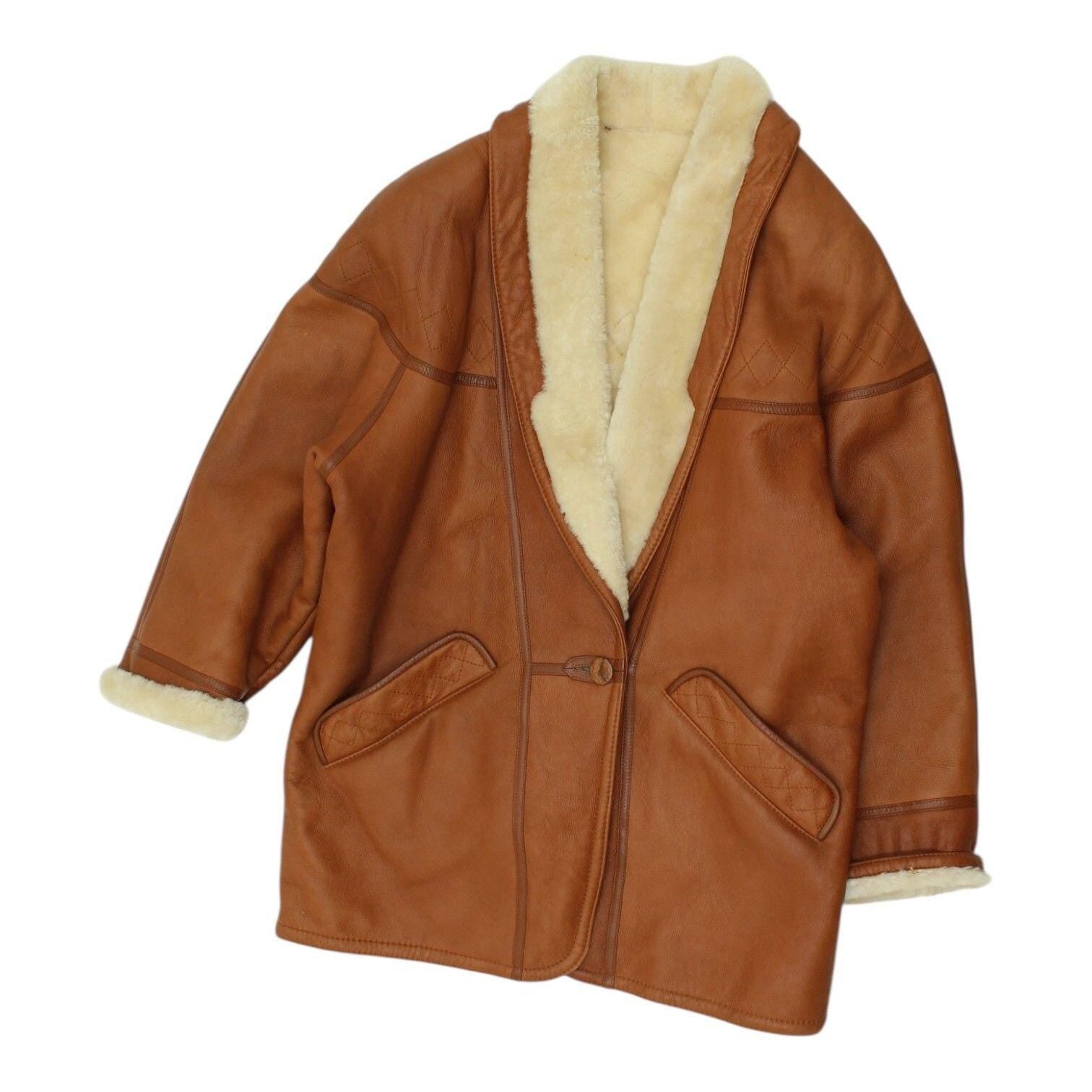 Brown Leather Shearling Jacket Vintage Mens Wool Lined Winter Heavyweight Coat Graphic Tee – Soft Feel · Top Pick For Any Outfit