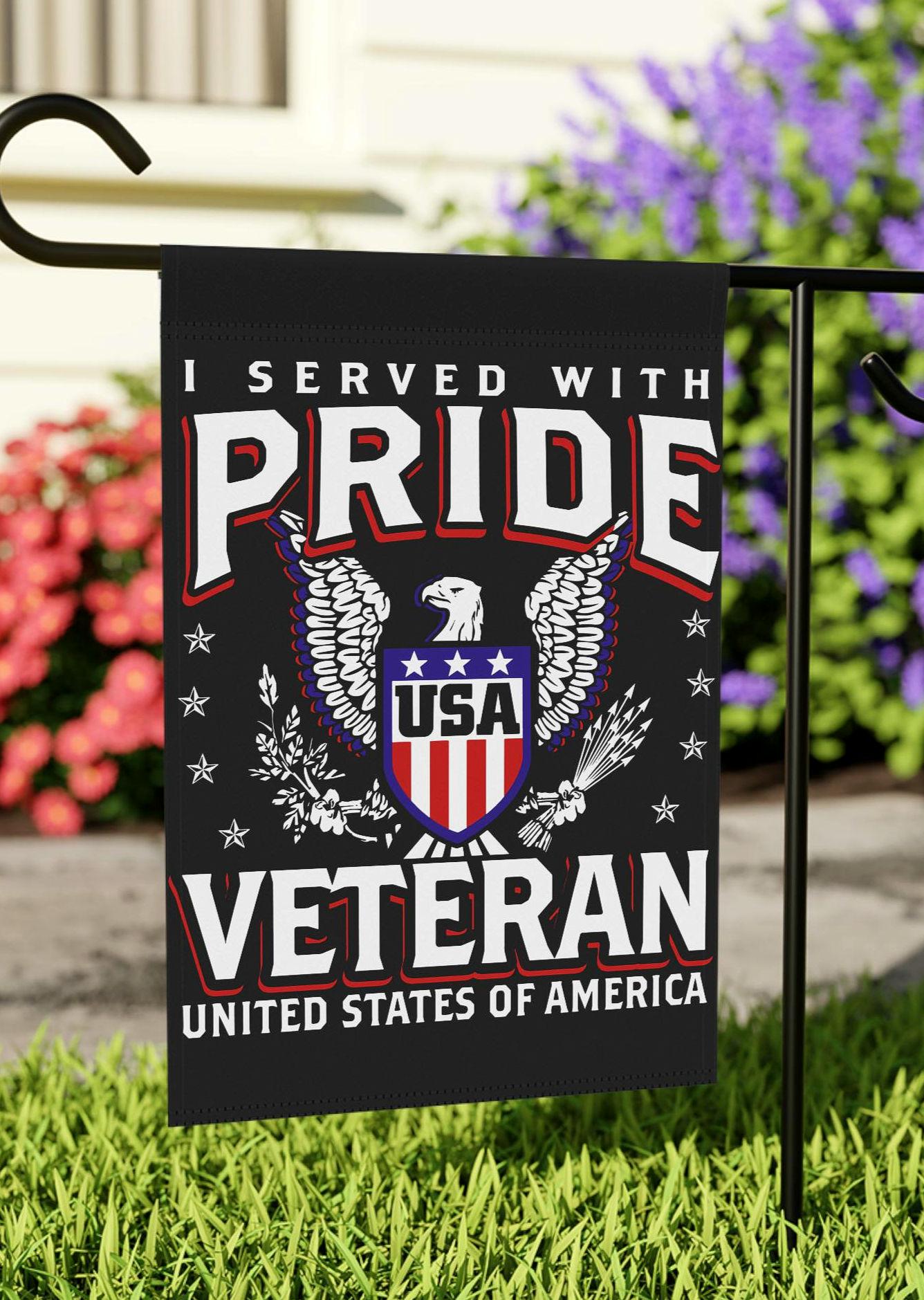 Garden Flag Veteran Pride Outdoor Decor Military Yard Banner Armed Forces Sign Patriotic Yard Art Military Garden Flag Housewarming Graphic Tee – Cozy Vibes · Top Pick For Any Outfit