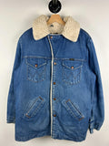 Vintage 80s Wrangler Light Wash Blue Denim Sherpa Lined Jacket Size L Graphic Tee – Premium Graphic · High-Quality Print