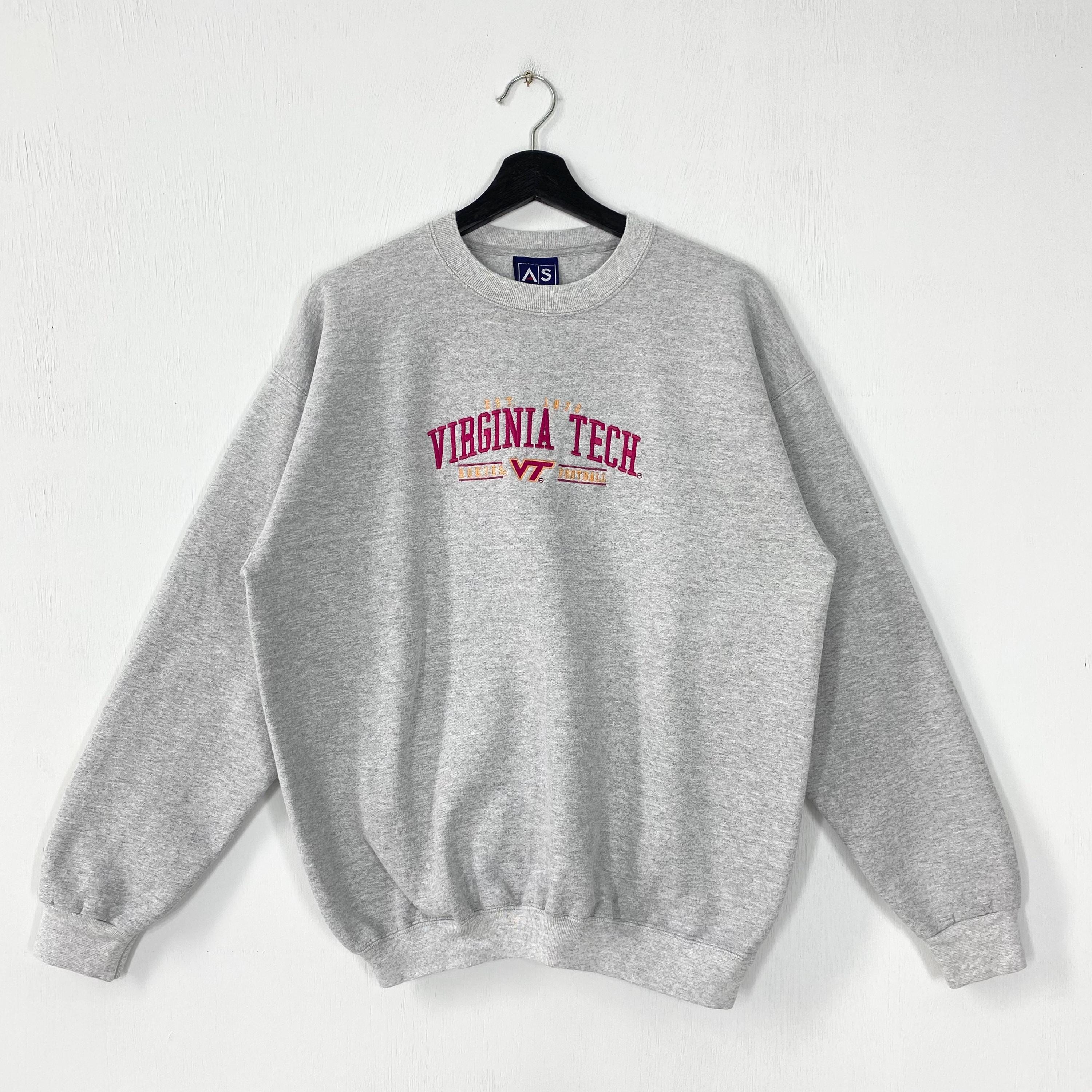 Vintage Virginia Polytechnic Institute Sweatshirt Virginia Tech Crewneck Virginia Sweater Virginia Tech Hokies Embroidered Logo Grey Medium Sweatshirt – Feel-Good Design · Great Gift For Fans
