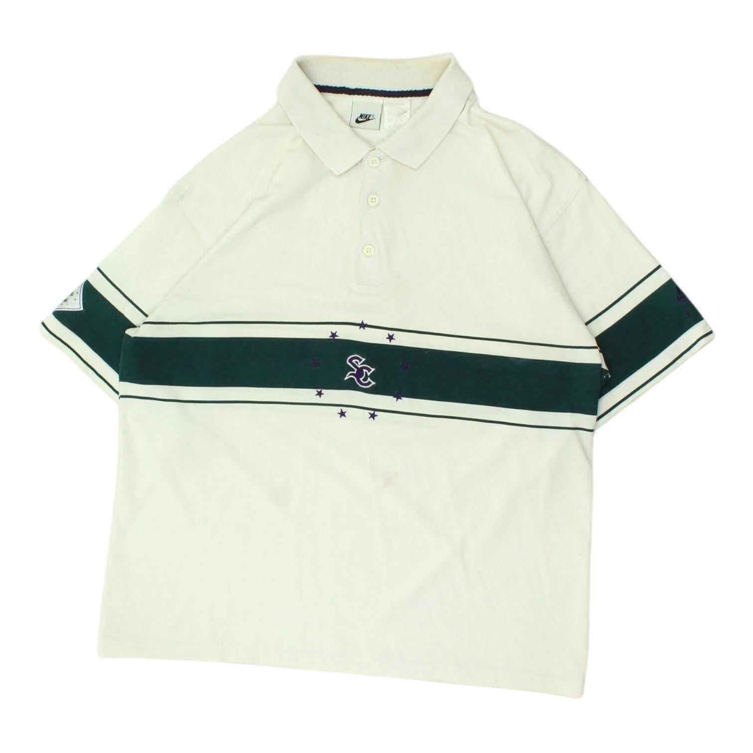 Nike Supreme Court Polo Shirt Vintage 90s Mens White Green Tennis Sportswear Graphic Tee – Soft Feel · Trending Graphic Apparel