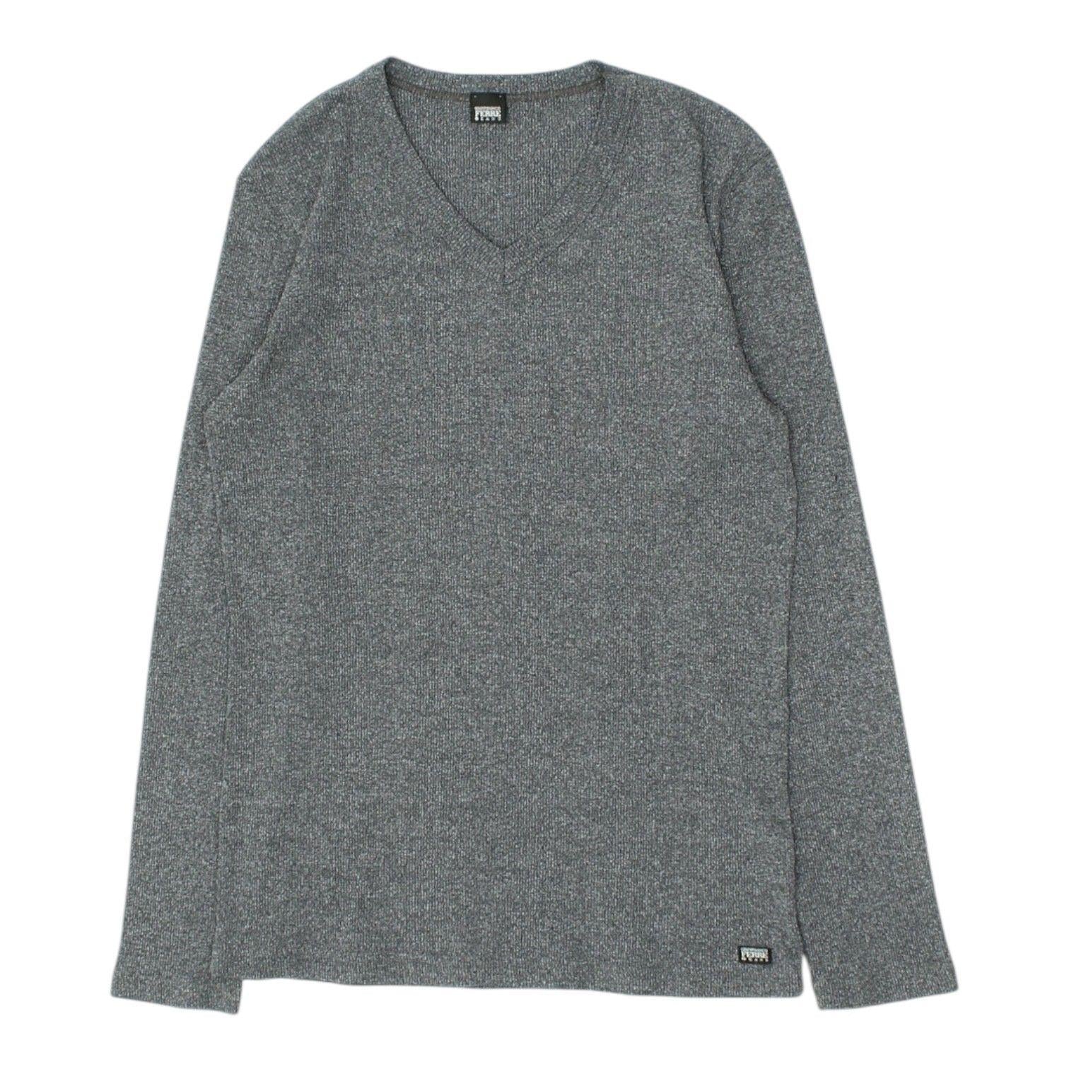 Gian Franco Mens Tshirt Vintage Grey Designer V Neck Logo Long Sleeve Tee Graphic Tee – Easygoing Wear · Trending Graphic Apparel