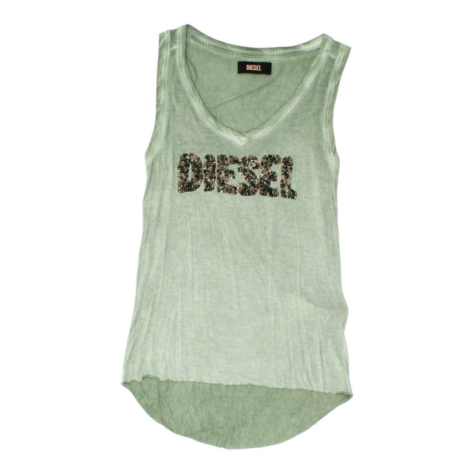 Diesel Womens Vest Top Vintage Green Sleeveless VNeck Casual Summer Tshirt Graphic Tee – Easygoing Wear · Trending Graphic Apparel