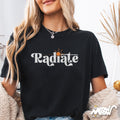 Radiate T Shirt Retro Sunshine Graphic Tee Positive Energy Shirt for Women and Men Graphic Tee – Premium Graphic · High-Quality Print