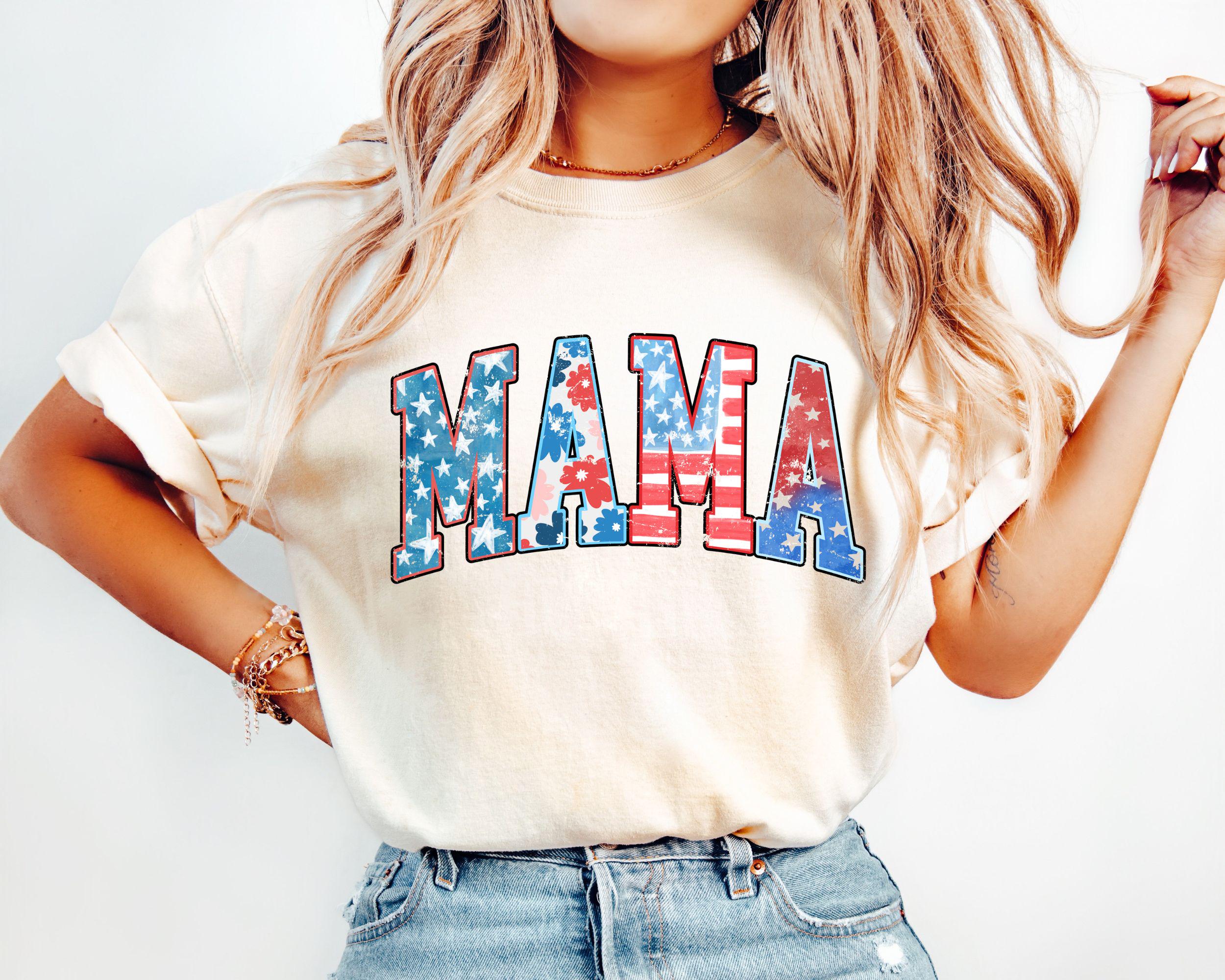American Mama T shirt Mama T Shirt Retro Mama America Tee 4th of July T Shirt American Mama Retro USA Shirt USA Shirt Patriotic Shirt Graphic Tee – Everyday Comfort · Great Gift For Fans