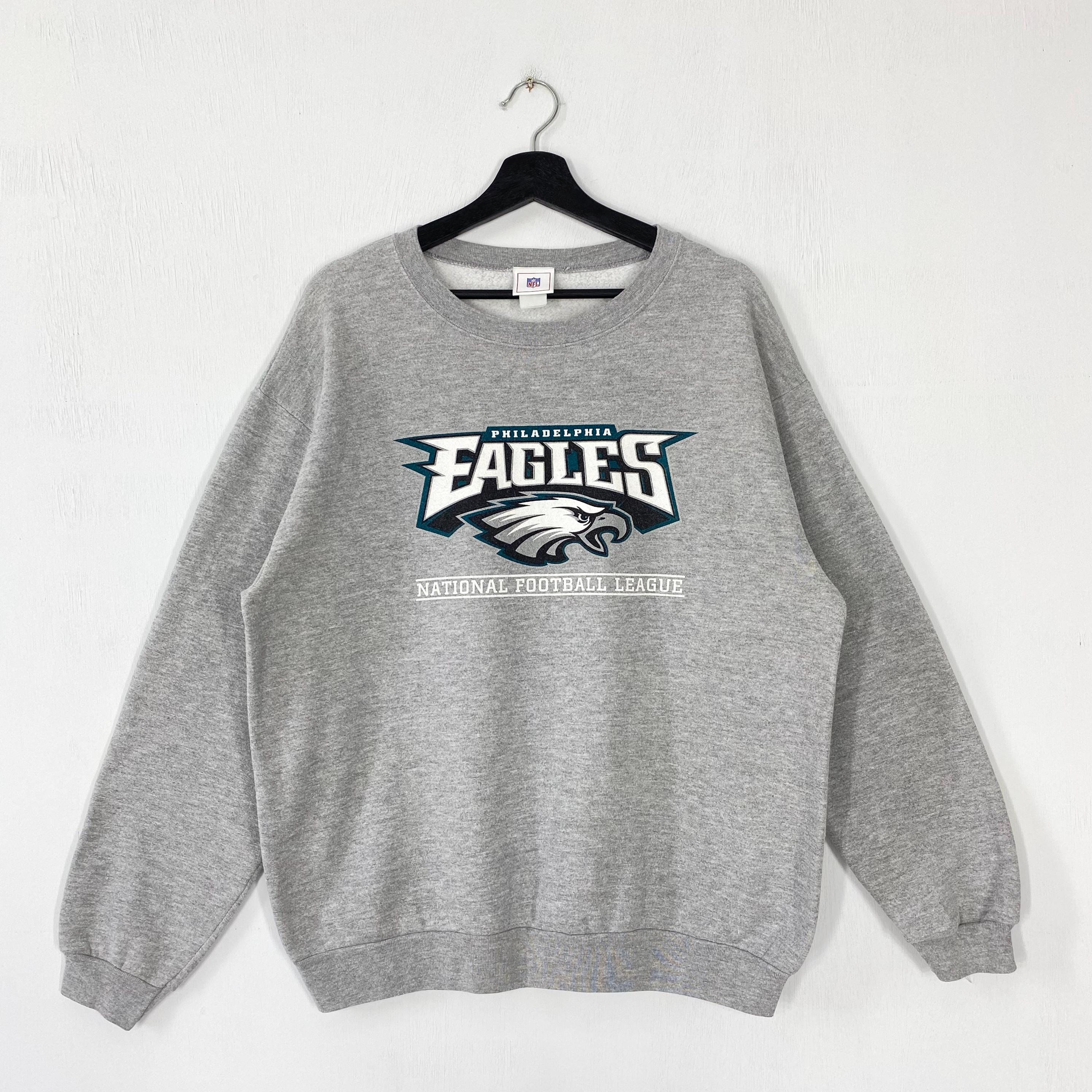 Vintage Philadelphia Eagles Sweatshirt Eagles Crewneck Eagles Sweater Pullover Sportswear NFL Philadelphia Eagles Print Logo Grey Large Sweatshirt – Soft Feel · Top Pick For Any Outfit