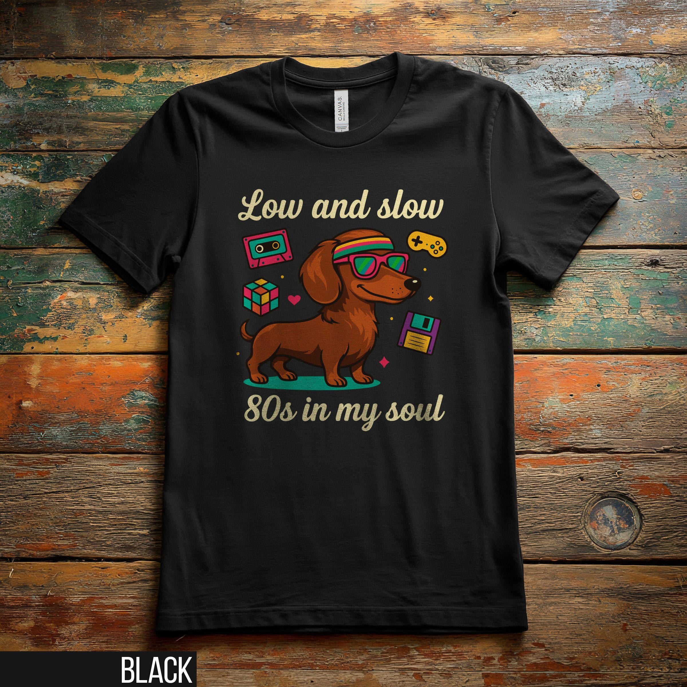 Dachshund Shirt Vintage Dog Shirt Retro 80s Shirt Dachshund Dad Shirt Dachshund Gift Dog Lover Gift Dog Dad Shirt Dog Shirts Graphic Tee – Aesthetic Look · High-Quality Print