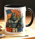 Bigfoot Patriotic Coffee Mug Sasquatch USA Independence Day Cup Yeti Stars and Stripes Mug 4th of July Novelty Gift 11 oz or 15oz Mugs Graphic Tee – Premium Graphic · Perfect For Daily Wear