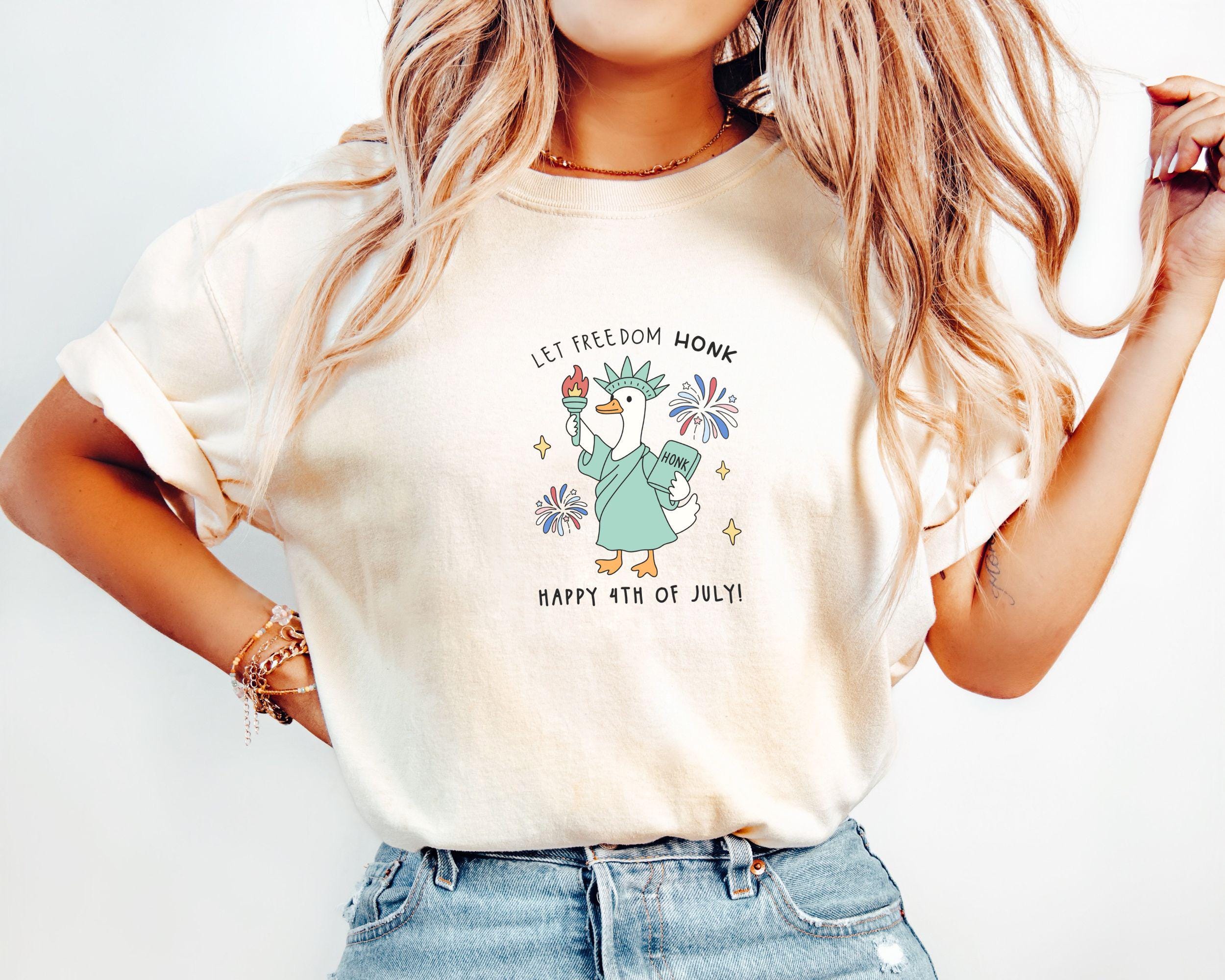 Let Free Dom Honk Happy 4th of July Funny Goose Shirt Let Freedom Honk T Shirt Patriotic Duck Shirt USA Humor Shirt 4th of July Gift Graphic Tee – Premium Graphic · Must-Have Style