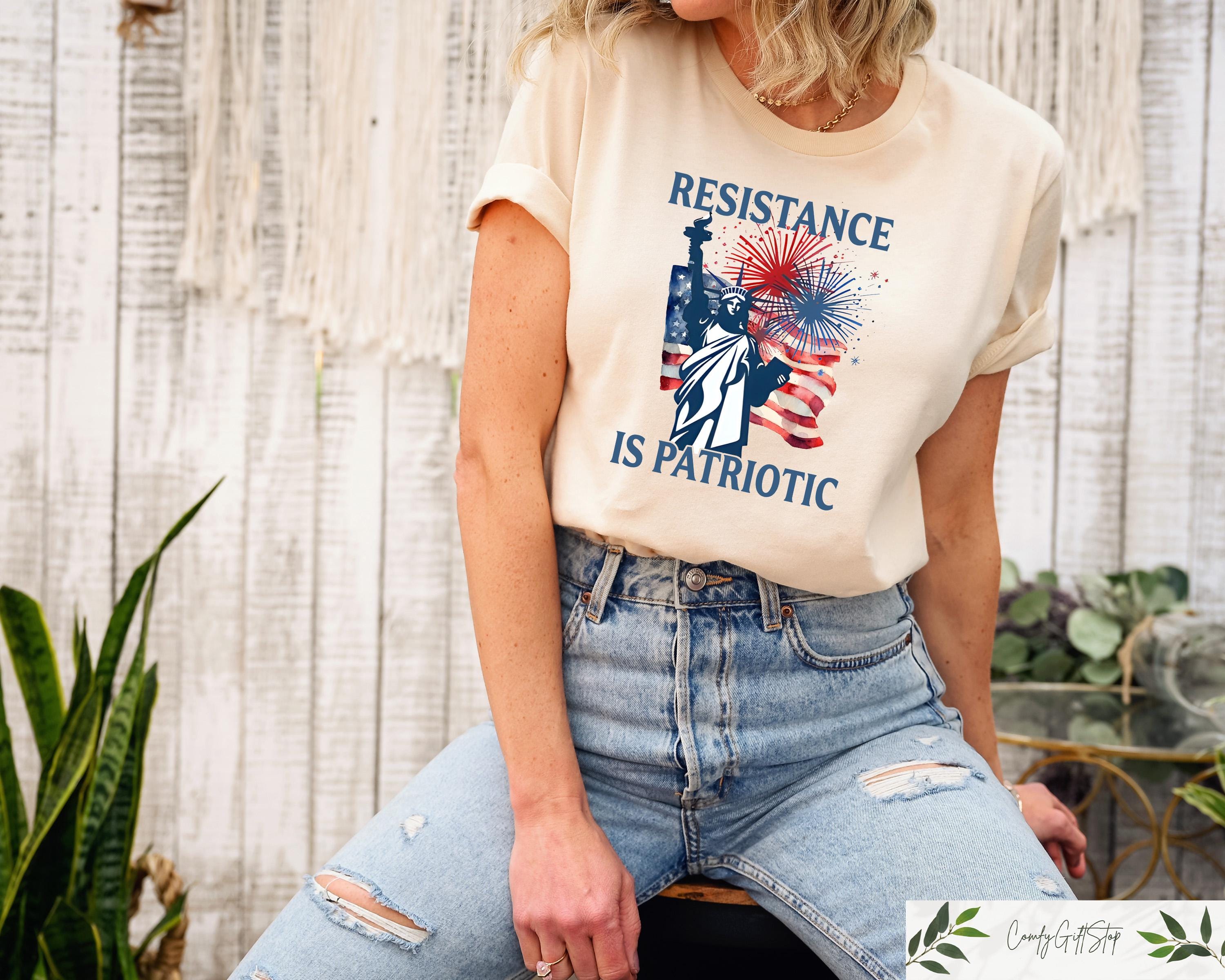 Resistance Is Patriotic T shirt 4th Of July Shirt Anti Trump Crewneck Protest Independence Day Gift Anti Oligarchy Tee USA Flag Shirt Graphic Tee – Everyday Comfort · Trending Graphic Apparel