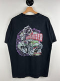 Vintage 2001 Grave Digger Monster Truck Skull Grim Reaper Black Tee Size L Graphic Tee – Warm & Stylish · Trending Graphic Apparel
