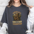 Bigfoot Hide and Seek Champion T Shirt Funny Sasquatch Tee for Cryptid Fans Outdoor Hiking Gift Graphic Tee – Cozy Vibes · Trending Graphic Apparel
