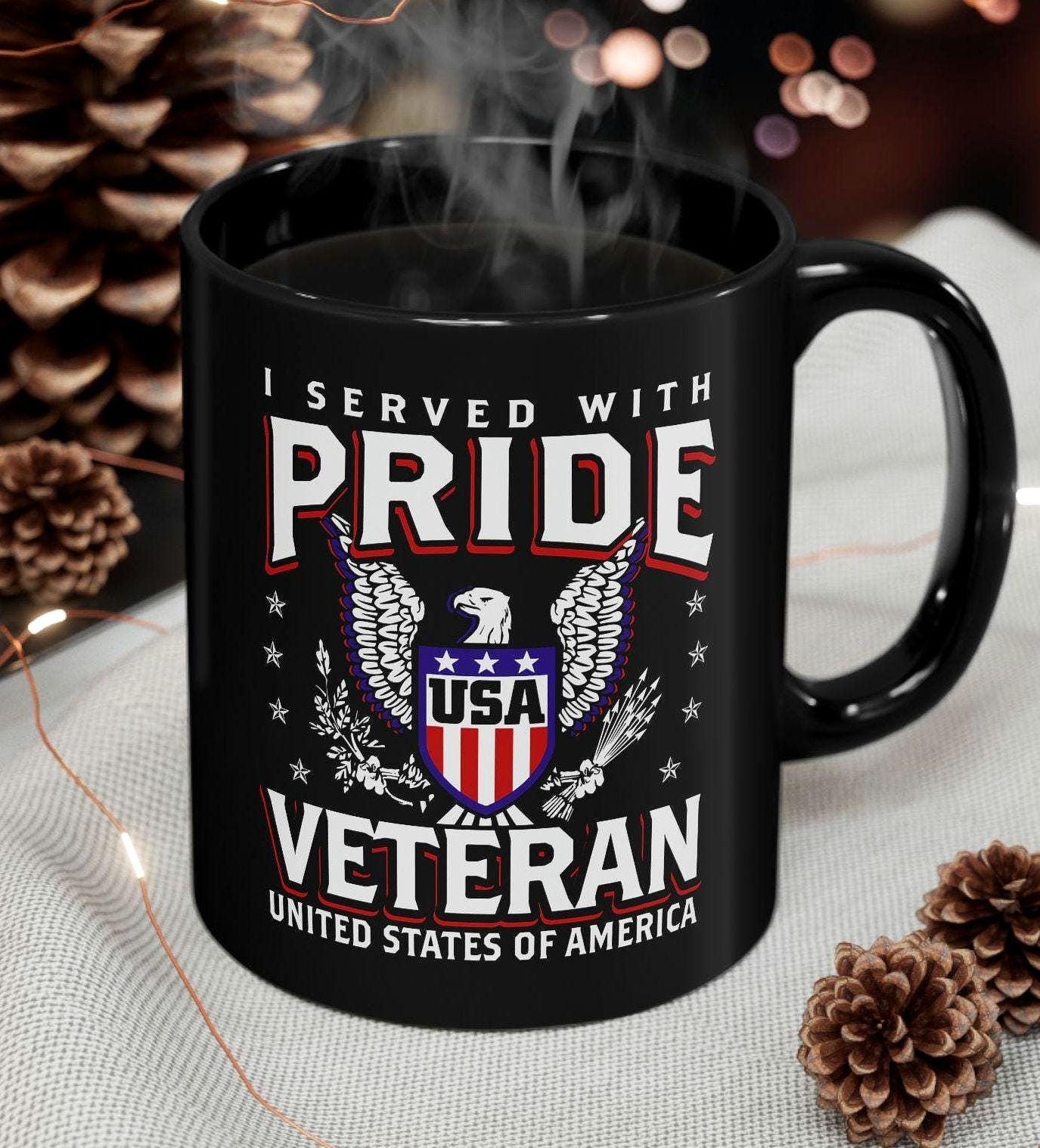 Veteran Pride Coffee Mug Gift for Veterans Military Appreciation Decor Armed Services Mug 11oz 15oz Veteran39s Day Independence Day Graphic Tee – Fan Favorite · Perfect For Daily Wear
