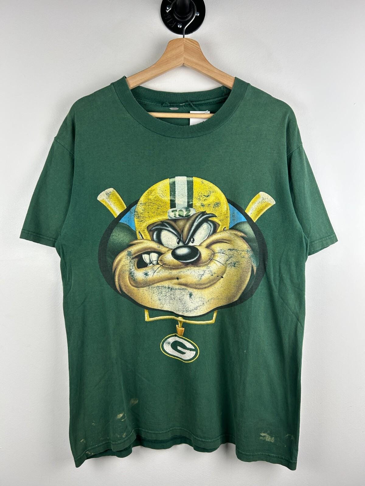 Vintage 90s NFL Green Bay Packers Looney Tunes Taz Green Tee Size L Graphic Tee – Feel-Good Design · Trending Graphic Apparel