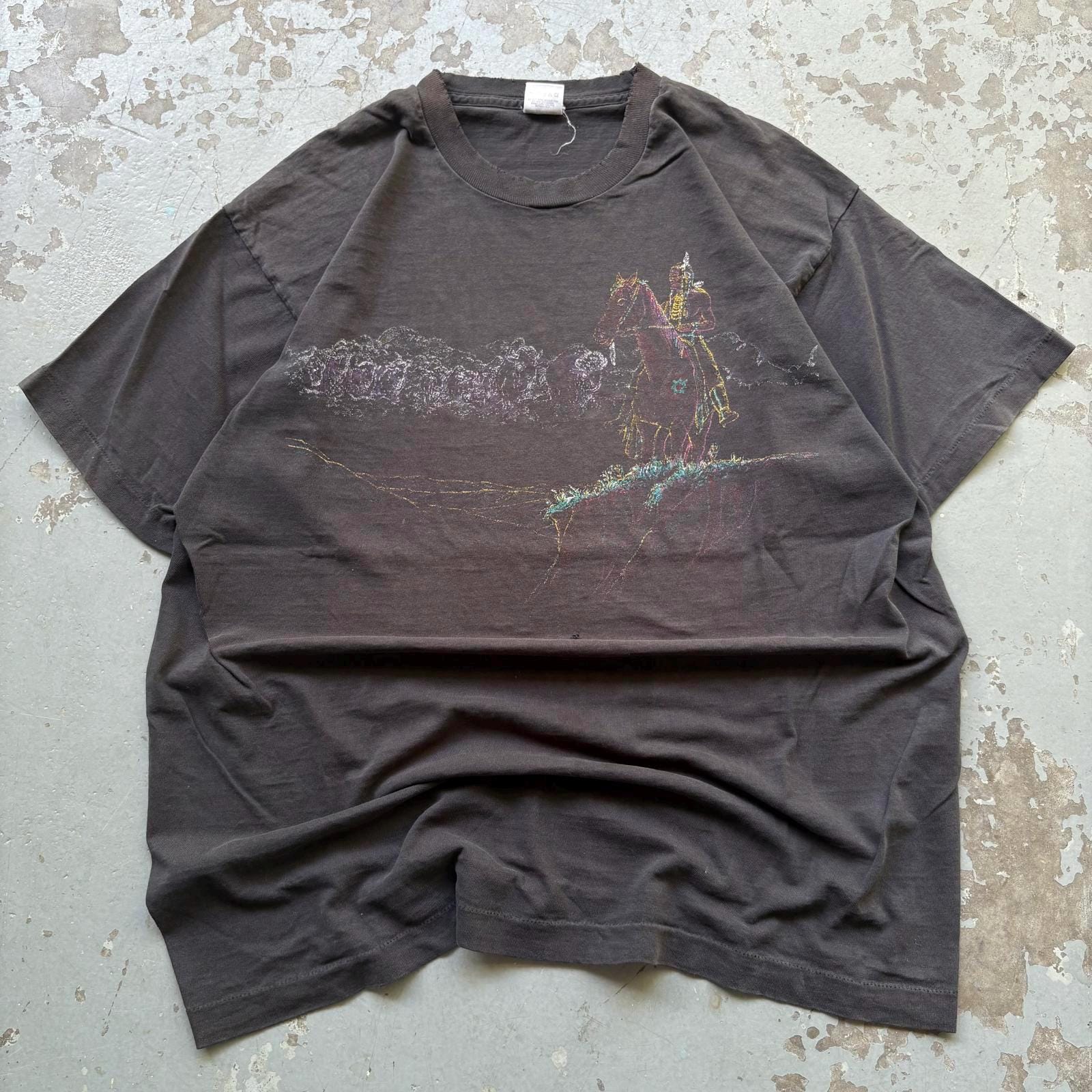 Vintage 90s Faded Native American Indian Horse Nature Shirt Graphic Tee – Easygoing Wear · Must-Have Style