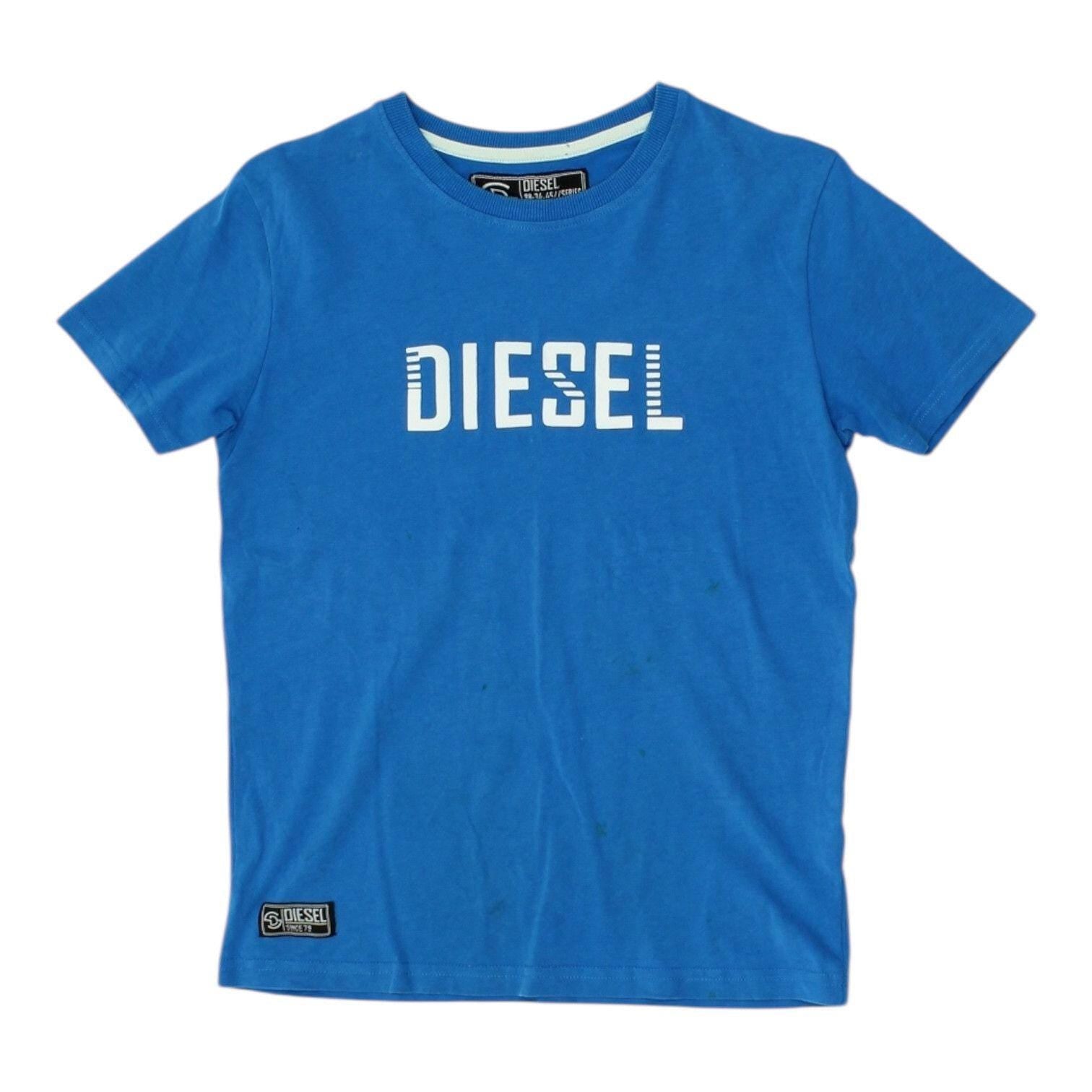 Diesel Kids Blue Tshirt Vintage Boys Casual Designer Spellout Logo Tee Shirt Graphic Tee – Easygoing Wear · Top Pick For Any Outfit
