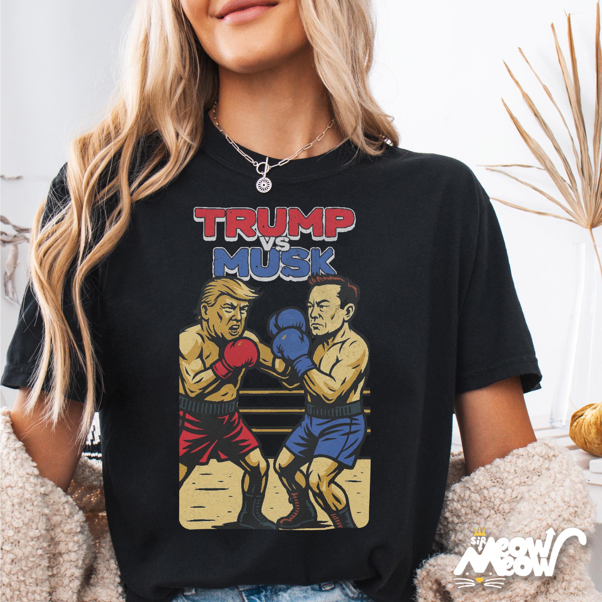 Trump vs Musk Boxing T Shirt Funny Political Tee Pop Culture Parody Retro Comic Style Election Gift 100 Cotton Graphic Tee – Bold Style · Must-Have Style