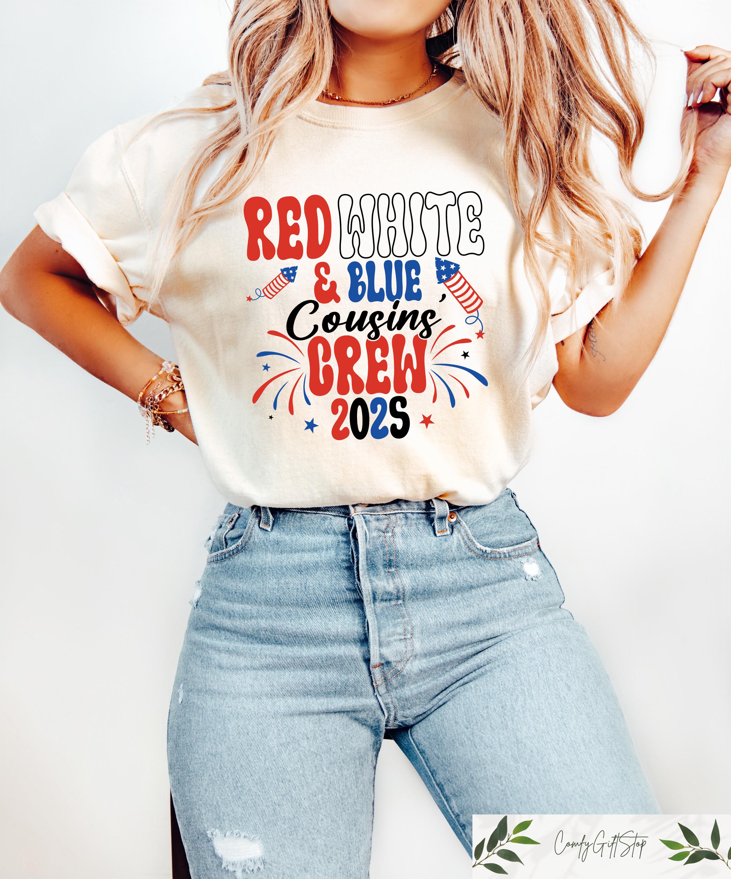 Red White And Blue Cousin Crew 2025 T shirt 4th Of July Cousin Squad Shirt Matching Cousins Gift Freedom Crewneck Patriotic Tee Graphic Tee – Soft Feel · Must-Have Style