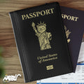 United States of Ameowica Passport Cover RFID Blocking Cat Statue of Liberty Black Gold Faux Leather Travel Gift for Cat Lovers Graphic Tee – Feel-Good Design · High-Quality Print