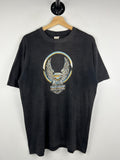Vintage 80s Harley Davidson Mayo Spruce Chrome Eagle New York City Black Tee XL Graphic Tee – Bold Style · Perfect For Daily Wear