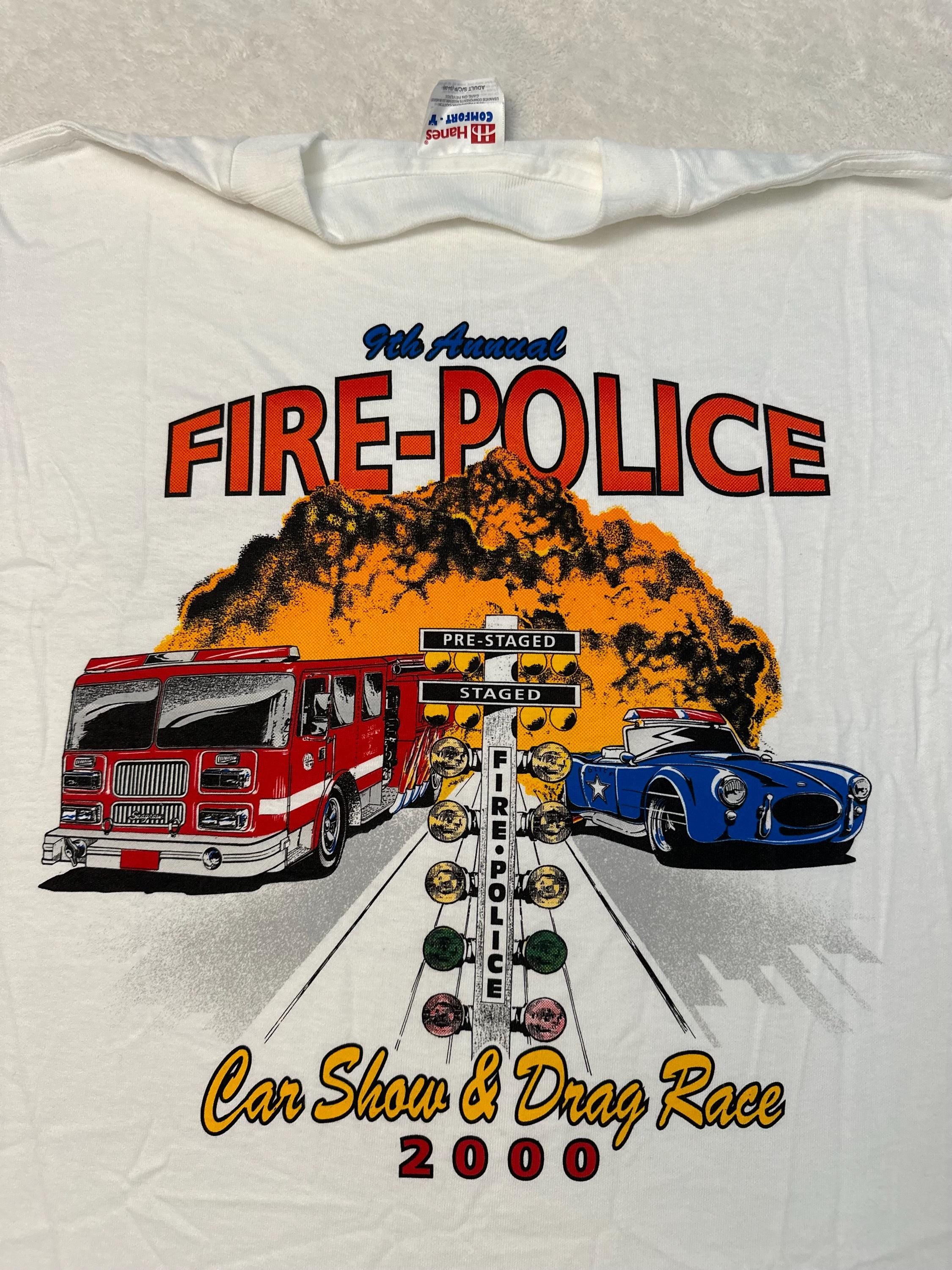 Vintage 2000s Y2K Fire Police Drag Race Car Show Event Promo Art T Shirt S NEW Graphic Tee – Cozy Vibes · Must-Have Style