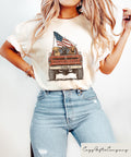 Retro Comfort Labrador Hunting Club T shirt Patriotic Dog Shirt 4th Of July Gift USA Flag Truck Crewneck American Dog Mom Shirt Graphic Tee – Aesthetic Look · Great Gift For Fans