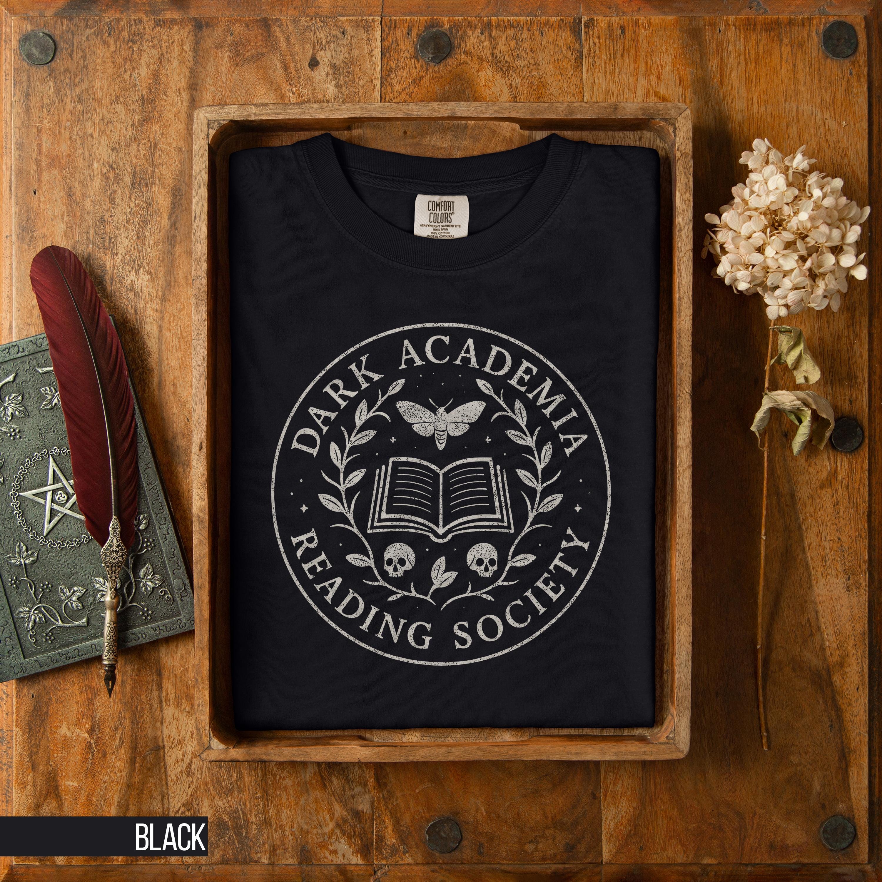Dark Academia Shirt Dark Romantasy Gothic Clothes Moth Shirt Vintage Shirt Dead Poets Society Edgar Allan Poe Book Lover Gift Graphic Tee – Cozy Vibes · Perfect For Daily Wear